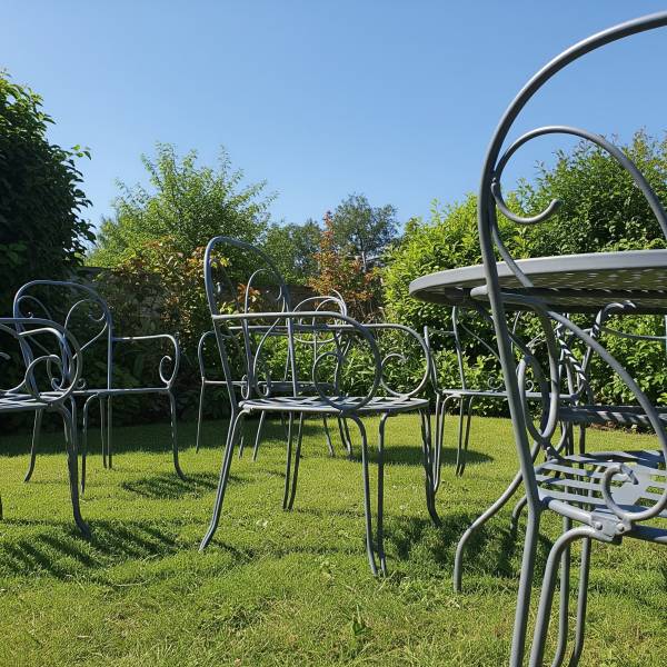 Fabrication de mobilier en acier sur mesure pour salon de jardin avec peinture thermolaquée à Brignais