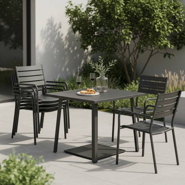 Réalisation de salon de jardin en métal design avec peinture en poudre spéciale métal à Brignais