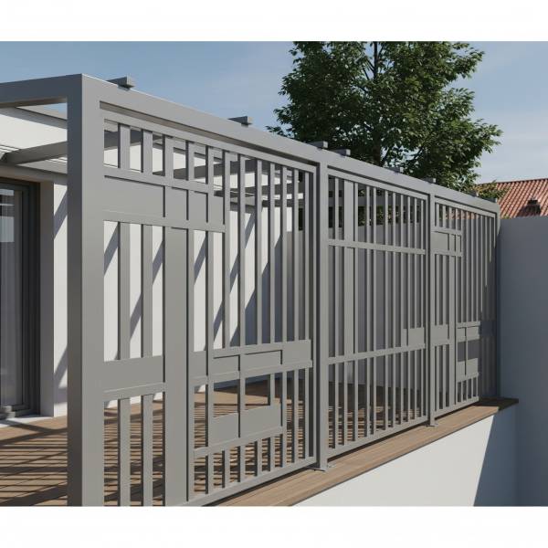 Installation de brise-vue en métal design avec finition thermolaquée pour terrasse à Mornant (69)